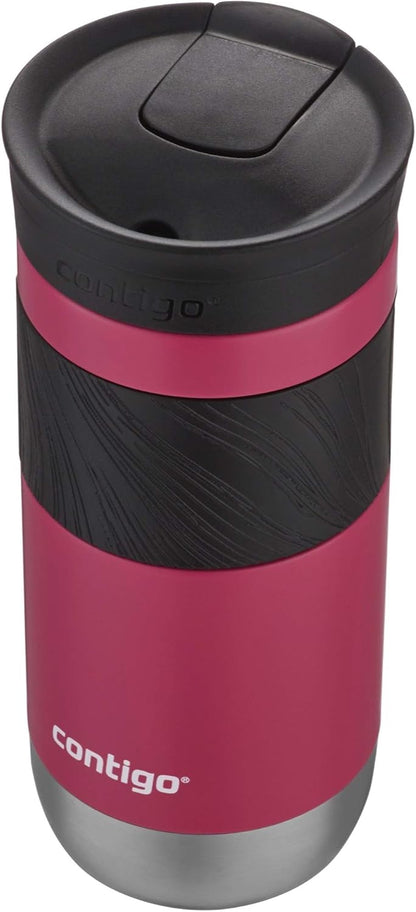 Byron 2.0 Stainless Steel Travel Mug with Snapseal Lid and Grip, 24oz, Midnight Berry, BPA Free and Leak Proof
