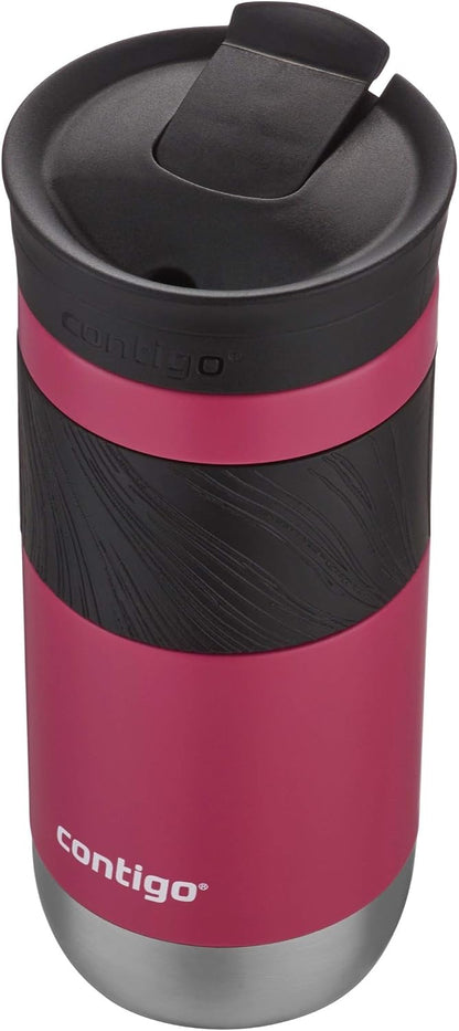 Byron 2.0 Stainless Steel Travel Mug with Snapseal Lid and Grip, 24oz, Midnight Berry, BPA Free and Leak Proof