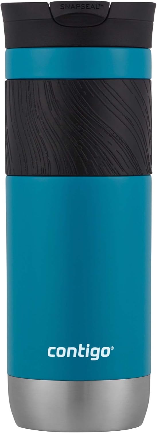 Byron 2.0 Stainless Steel Travel Mug with Snapseal Lid and Grip, 24oz, Midnight Berry, BPA Free and Leak Proof