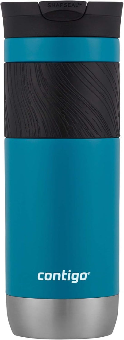Byron 2.0 Stainless Steel Travel Mug with Snapseal Lid and Grip, 24oz, Midnight Berry, BPA Free and Leak Proof