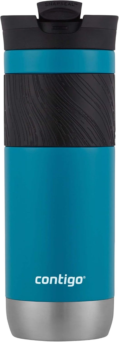 Byron 2.0 Stainless Steel Travel Mug with Snapseal Lid and Grip, 24oz, Midnight Berry, BPA Free and Leak Proof