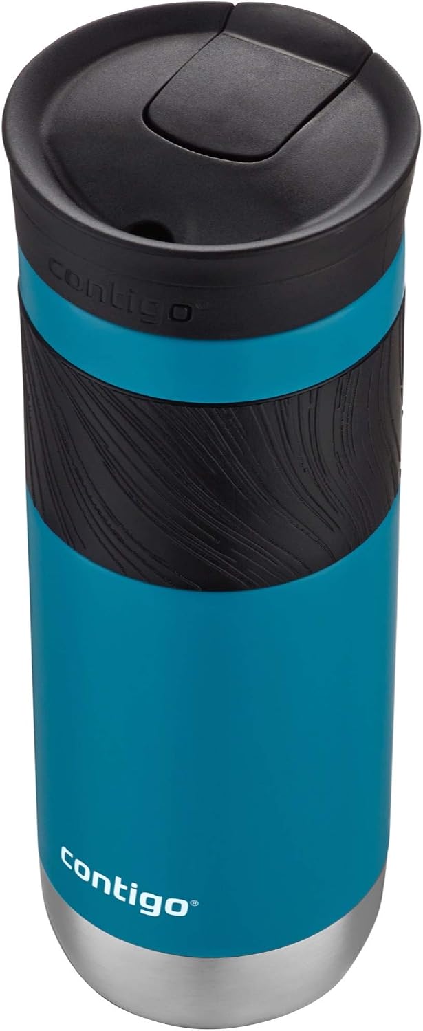 Byron 2.0 Stainless Steel Travel Mug with Snapseal Lid and Grip, 24oz, Midnight Berry, BPA Free and Leak Proof
