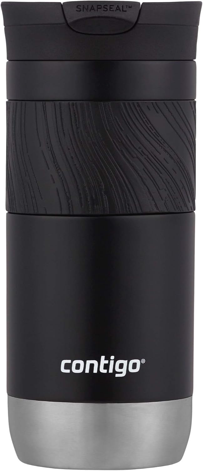Byron 2.0 Stainless Steel Travel Mug with Snapseal Lid and Grip, 24oz, Midnight Berry, BPA Free and Leak Proof