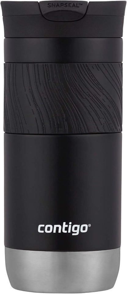Byron 2.0 Stainless Steel Travel Mug with Snapseal Lid and Grip, 24oz, Midnight Berry, BPA Free and Leak Proof
