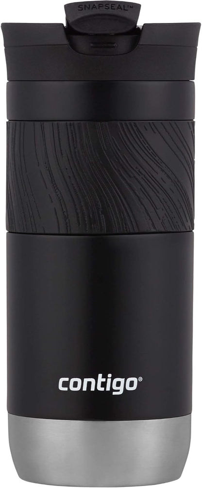 Byron 2.0 Stainless Steel Travel Mug with Snapseal Lid and Grip, 24oz, Midnight Berry, BPA Free and Leak Proof