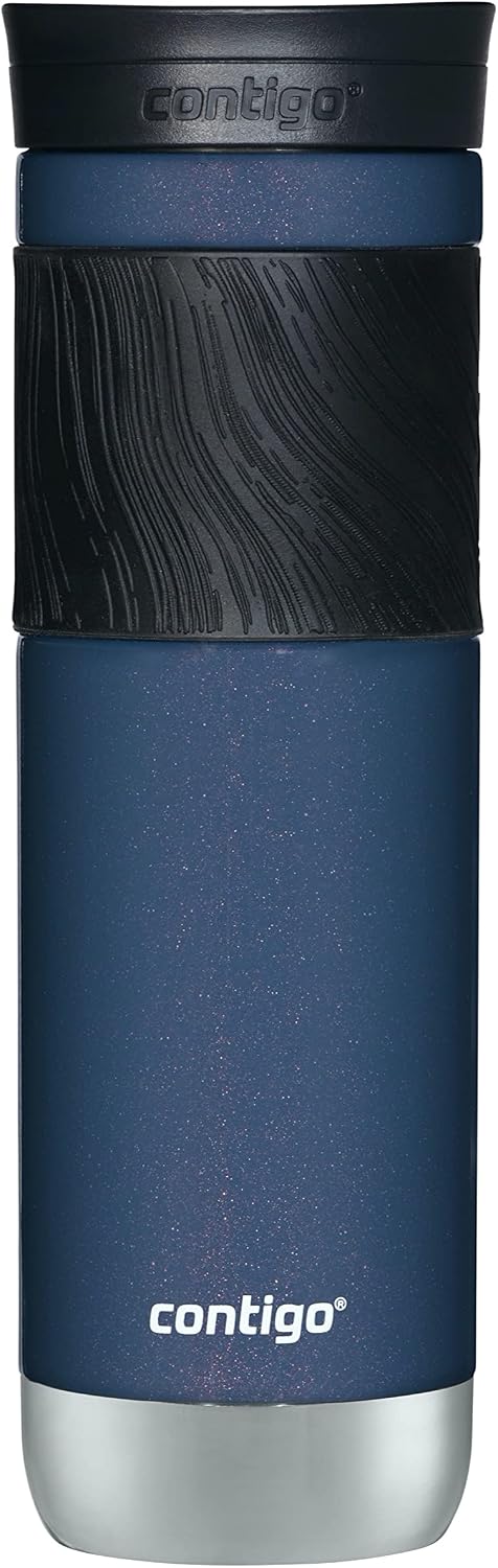Byron 2.0 Stainless Steel Travel Mug with Snapseal Lid and Grip, 24oz, Midnight Berry, BPA Free and Leak Proof