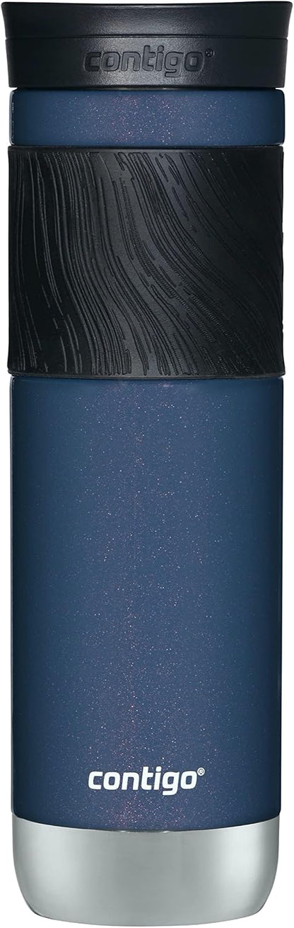 Byron 2.0 Stainless Steel Travel Mug with Snapseal Lid and Grip, 24oz, Midnight Berry, BPA Free and Leak Proof