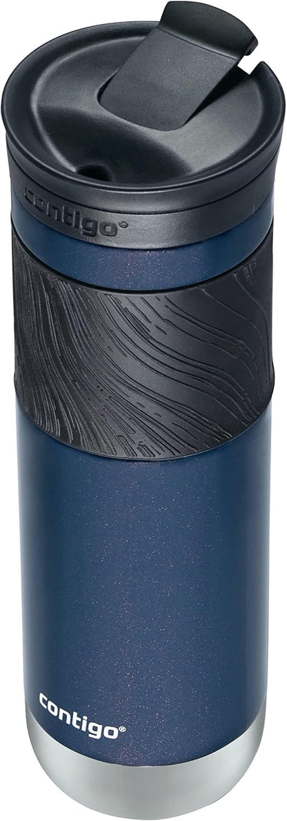 Byron 2.0 Stainless Steel Travel Mug with Snapseal Lid and Grip, 24oz, Midnight Berry, BPA Free and Leak Proof