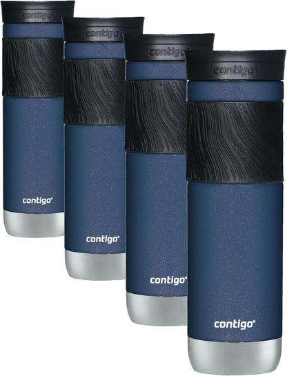 Byron 2.0 Stainless Steel Travel Mug with Snapseal Lid and Grip, 24oz, Midnight Berry, BPA Free and Leak Proof