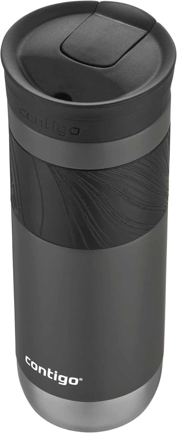 Byron 2.0 Stainless Steel Travel Mug with Snapseal Lid and Grip, 24oz, Midnight Berry, BPA Free and Leak Proof