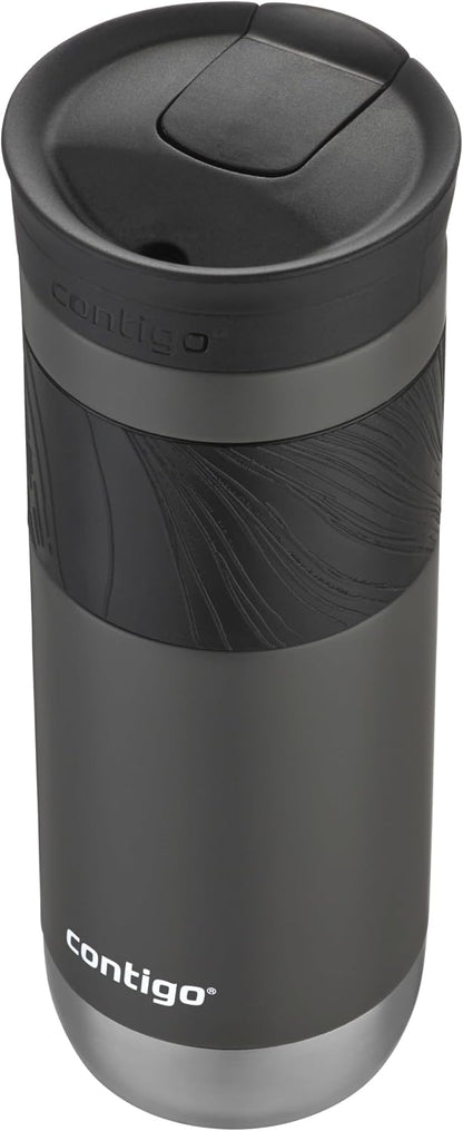 Byron 2.0 Stainless Steel Travel Mug with Snapseal Lid and Grip, 24oz, Midnight Berry, BPA Free and Leak Proof