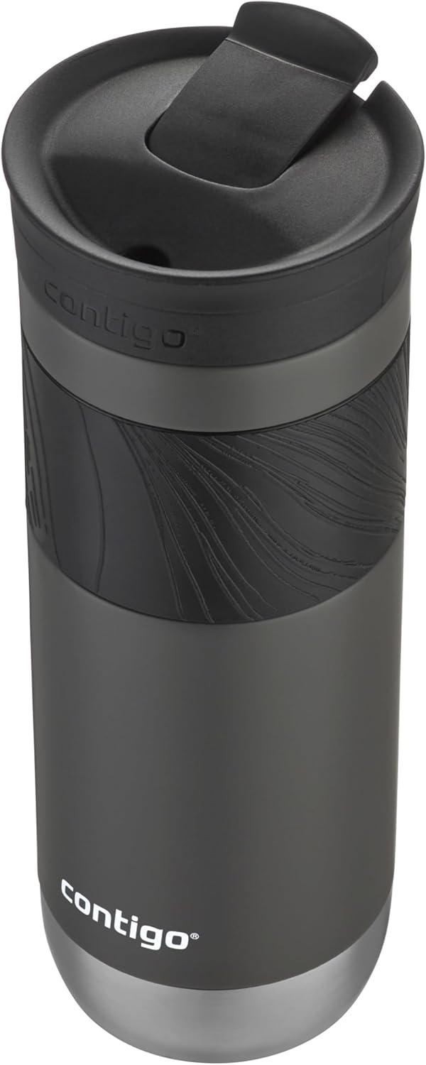 Byron 2.0 Stainless Steel Travel Mug with Snapseal Lid and Grip, 24oz, Midnight Berry, BPA Free and Leak Proof