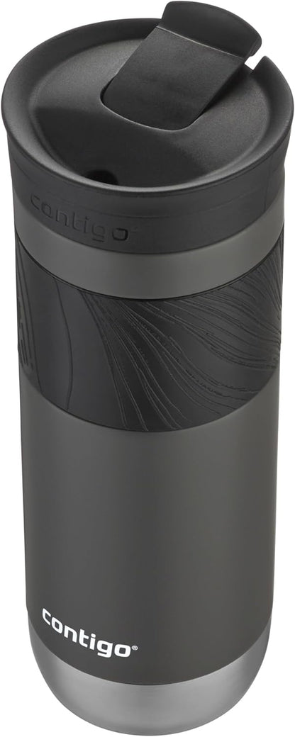 Byron 2.0 Stainless Steel Travel Mug with Snapseal Lid and Grip, 24oz, Midnight Berry, BPA Free and Leak Proof
