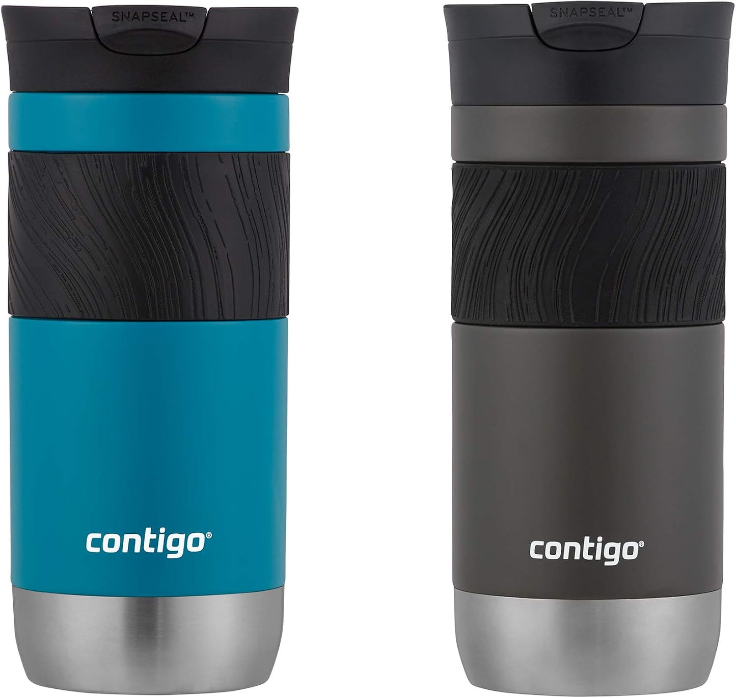 Byron 2.0 Stainless Steel Travel Mug with Snapseal Lid and Grip, 24oz, Midnight Berry, BPA Free and Leak Proof