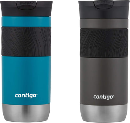 Byron 2.0 Stainless Steel Travel Mug with Snapseal Lid and Grip, 24oz, Midnight Berry, BPA Free and Leak Proof