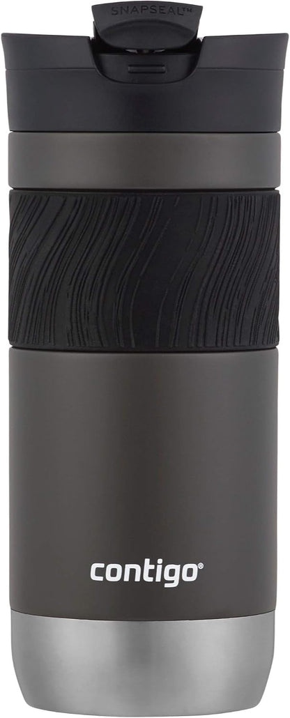 Byron 2.0 Stainless Steel Travel Mug with Snapseal Lid and Grip, 24oz, Midnight Berry, BPA Free and Leak Proof