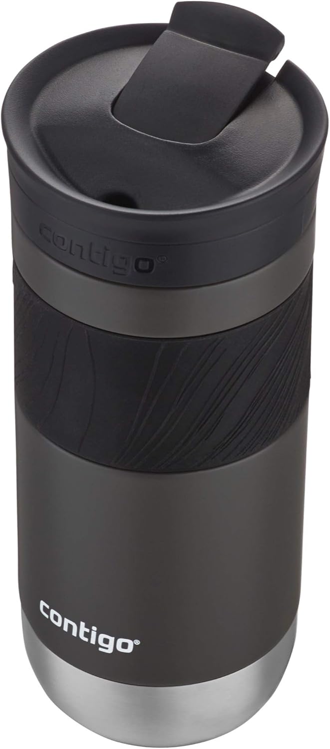 Byron 2.0 Stainless Steel Travel Mug with Snapseal Lid and Grip, 24oz, Midnight Berry, BPA Free and Leak Proof