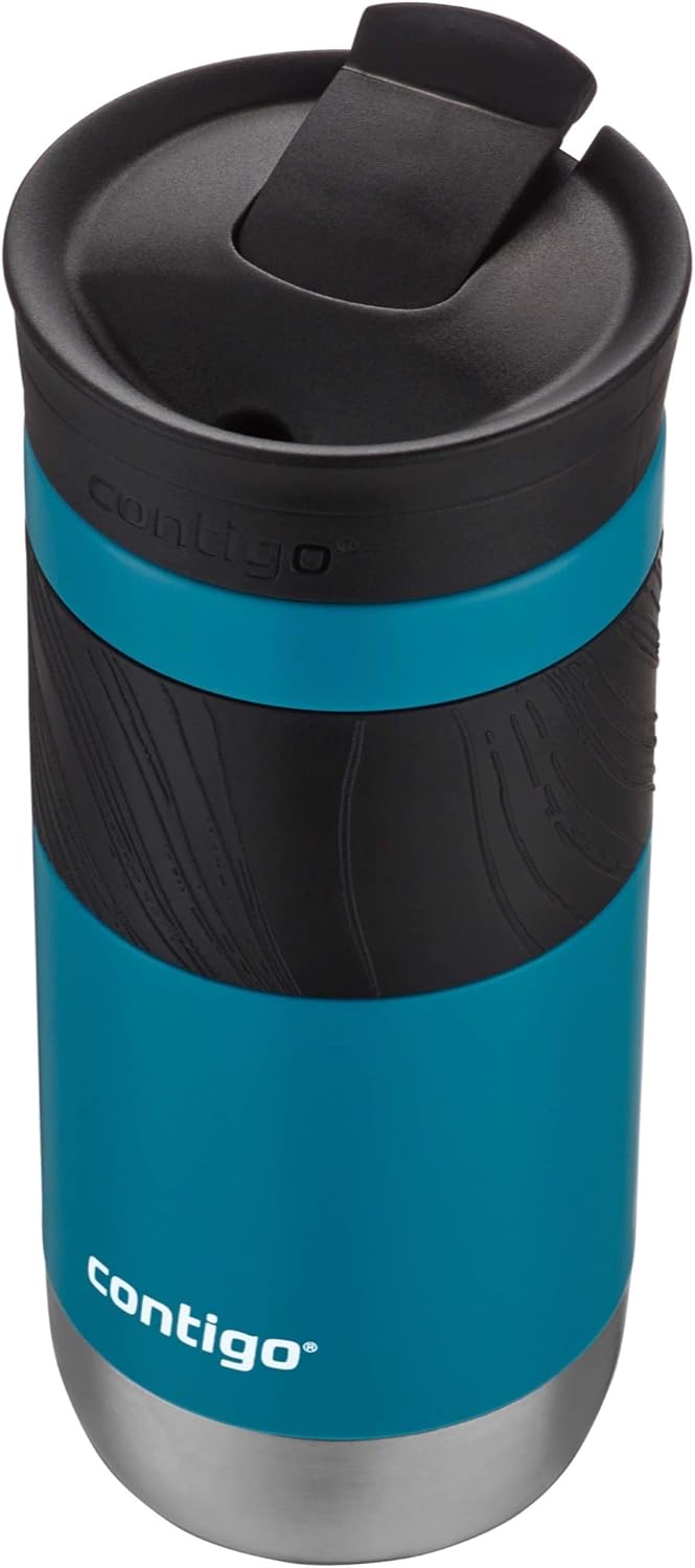 Byron 2.0 Stainless Steel Travel Mug with Snapseal Lid and Grip, 24oz, Midnight Berry, BPA Free and Leak Proof