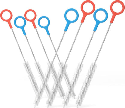 Heavy Duty Cleaning Brushes Set of 4 - Extra Long Straw Cleaners for Metal and Plastic Reusable Drinking Straws, to Clean Small Spaces, Sippy Cups, Water Bottles - Sturdy Hard Brush Bristles