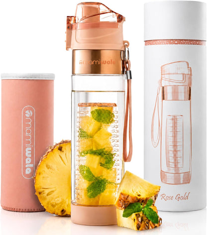 Fruit Infuser Water Bottle 24oz Tritan Plastic Infused Water Cup