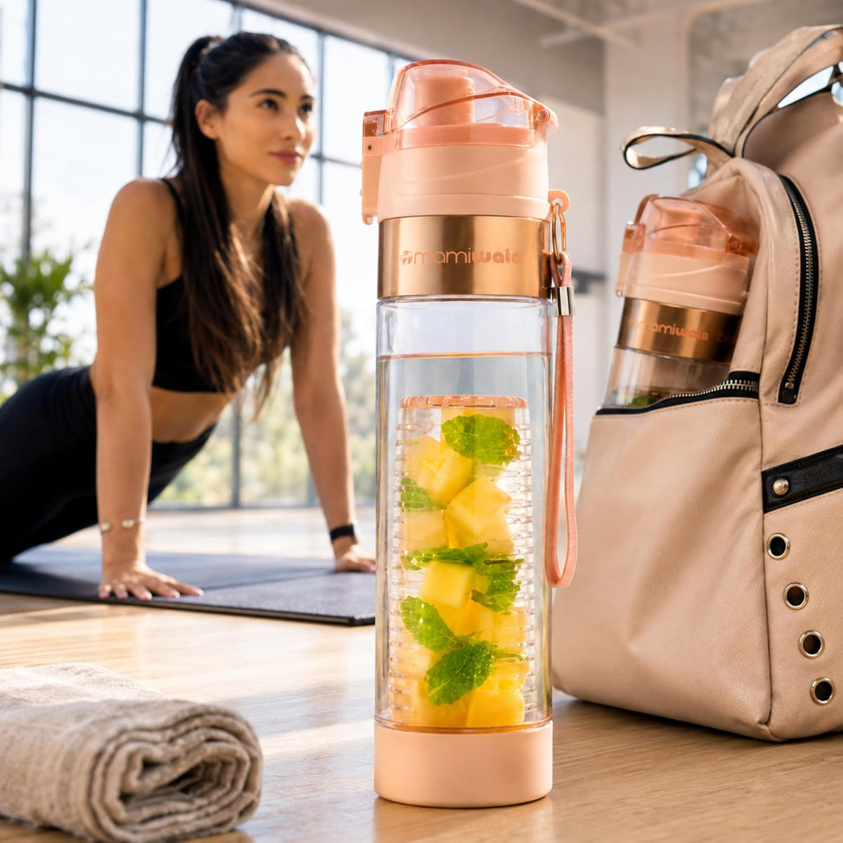 Fruit Infuser Water Bottle 24oz Tritan Plastic Infused Water Cup