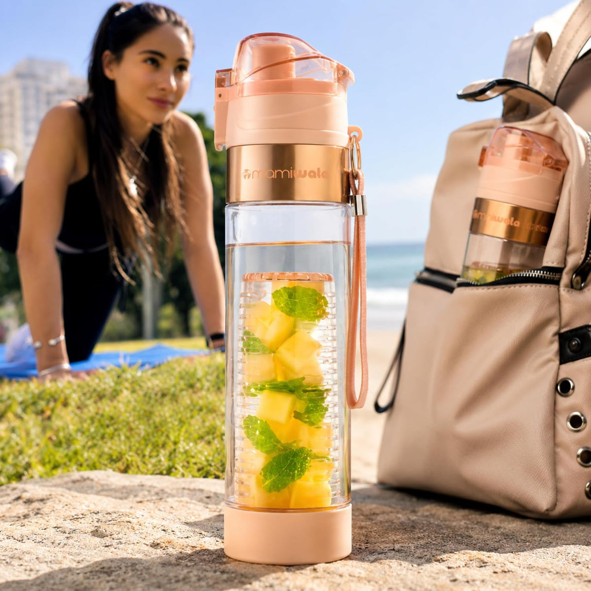 Fruit Infuser Water Bottle 24oz Tritan Plastic Infused Water Cup