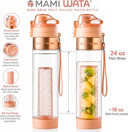 Fruit Infuser Water Bottle 24oz Tritan Plastic Infused Water Cup