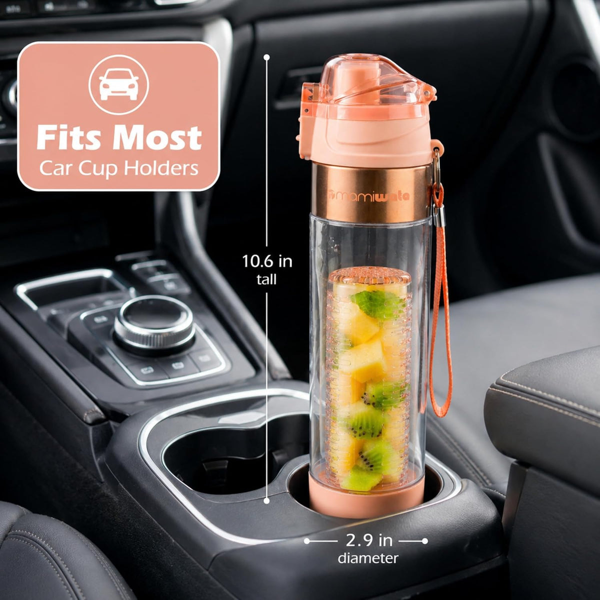Fruit Infuser Water Bottle 24oz Tritan Plastic Infused Water Cup
