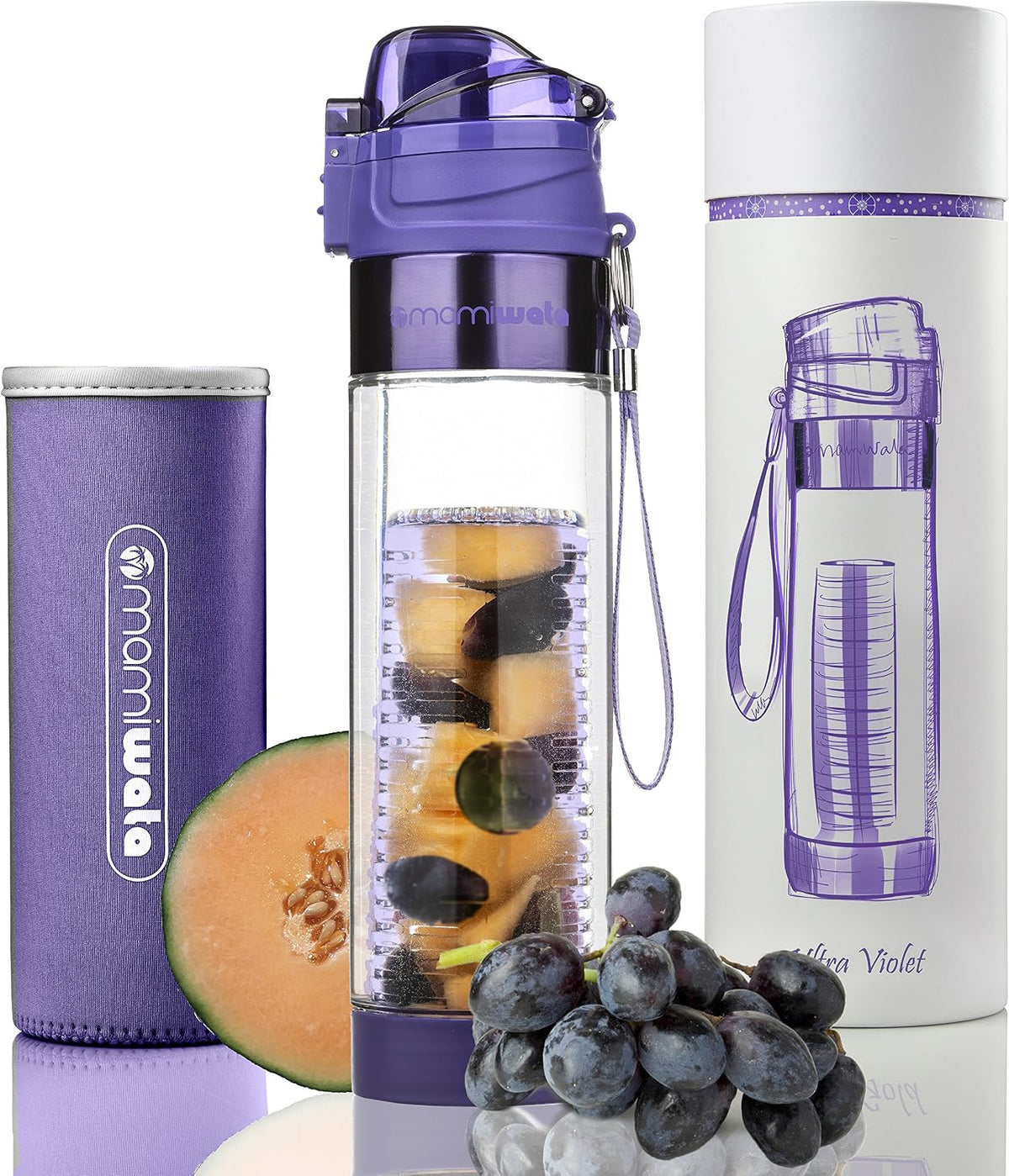 Fruit Infuser Water Bottle 24oz Tritan Plastic Infused Water Cup