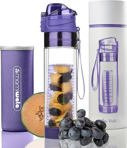 Fruit Infuser Water Bottle 24oz Tritan Plastic Infused Water Cup