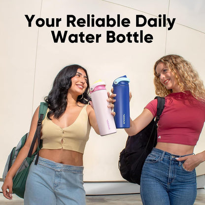 Leakproof Insulated Water Bottle with Straw Dual-Sip Water Bottle Bag-Safe Design for Work, Commute & Gym – Keeps Drinks Cold All Day, 24 oz, Clay Grey - Colors A