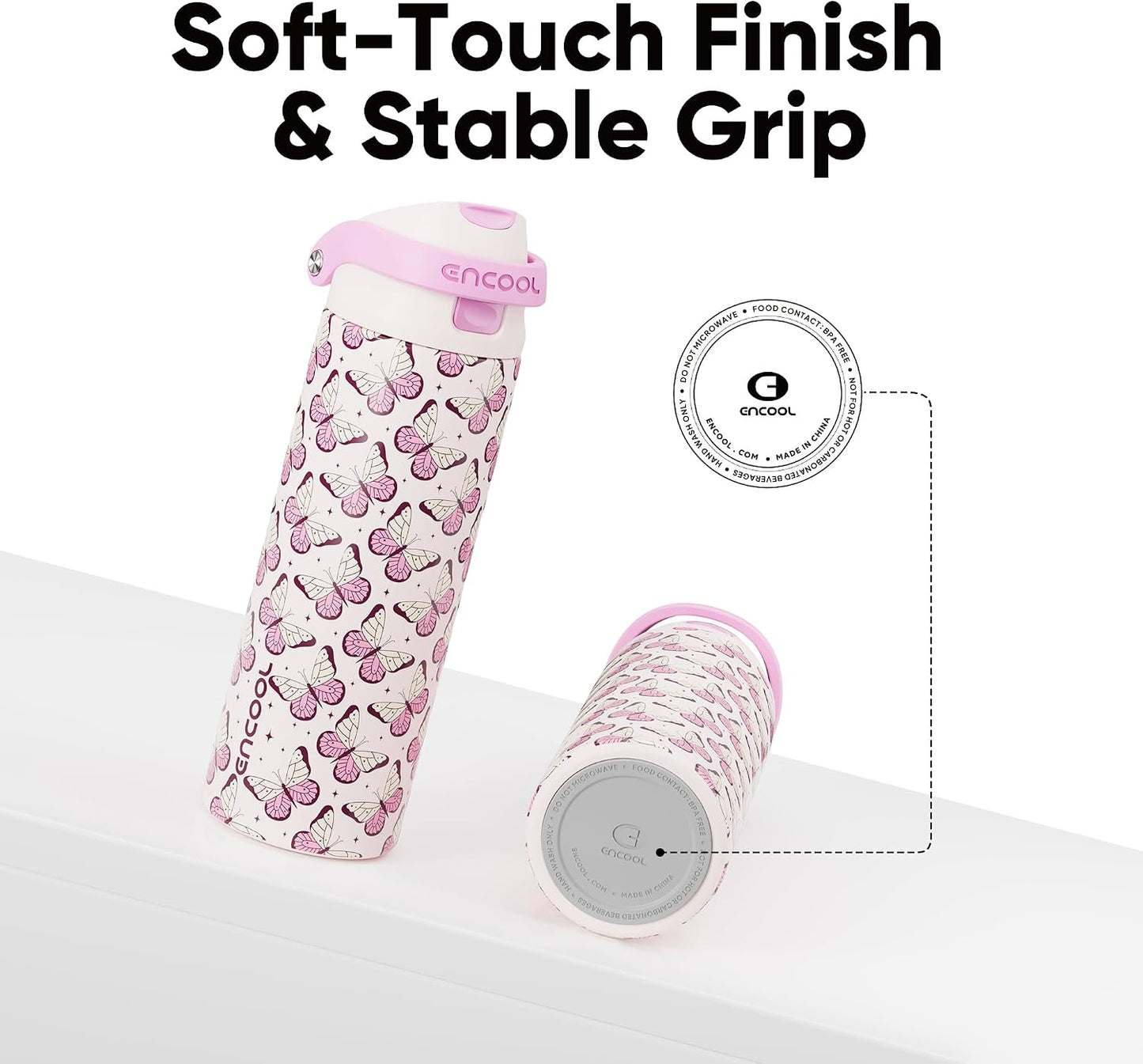 Leakproof Insulated Water Bottle with Straw Dual-Sip Water Bottle Bag-Safe Design for Work, Commute & Gym – Keeps Drinks Cold All Day, 24 oz, Clay Grey - Colors A