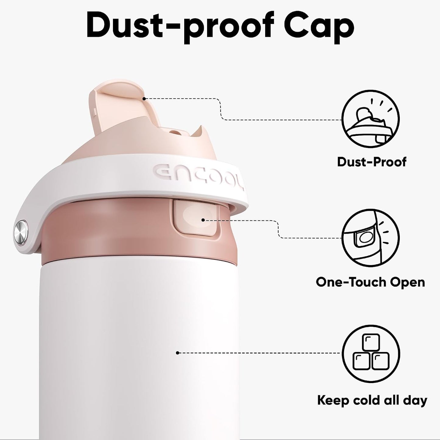 Leakproof Insulated Water Bottle with Straw Dual-Sip Water Bottle Bag-Safe Design for Work, Commute & Gym – Keeps Drinks Cold All Day, 24 oz, Clay Grey - Colors A