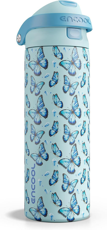 Leakproof Insulated Water Bottle with Straw Dual-Sip Water Bottle Bag-Safe Design for Work, Commute & Gym – Keeps Drinks Cold All Day, 24 oz, Clay Grey - Colors A