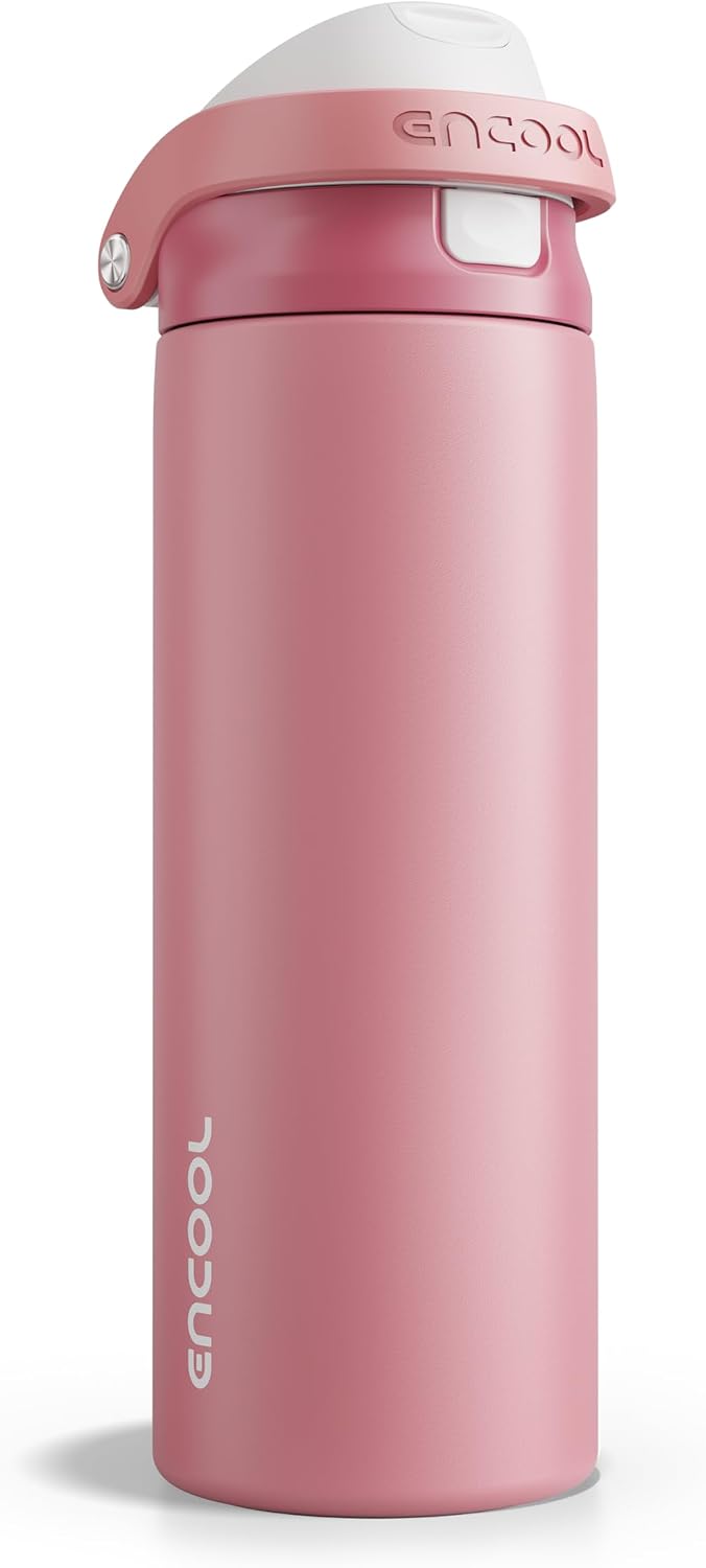 Leakproof Insulated Water Bottle with Straw Dual-Sip Water Bottle Bag-Safe Design for Work, Commute & Gym – Keeps Drinks Cold All Day, 24 oz, Clay Grey - Colors A
