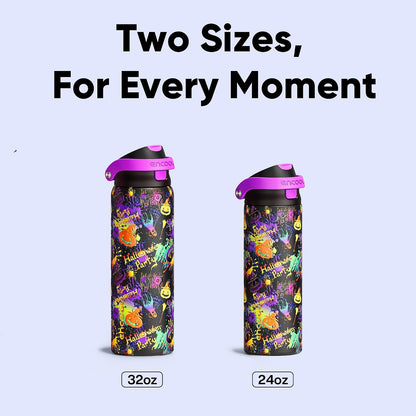 Leakproof Insulated Water Bottle with Straw Dual-Sip Water Bottle Bag-Safe Design for Work, Commute & Gym – Keeps Drinks Cold All Day, 24 oz, Clay Grey - Colors A