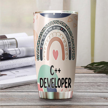 Let All You Do Be Done In Love Postal Clerk Tumbler Stainless Steel 20oz, Office Gifts Women Men Work Friends Coworker, Driking Coffee Cup For Birthday Christmas - Colors N