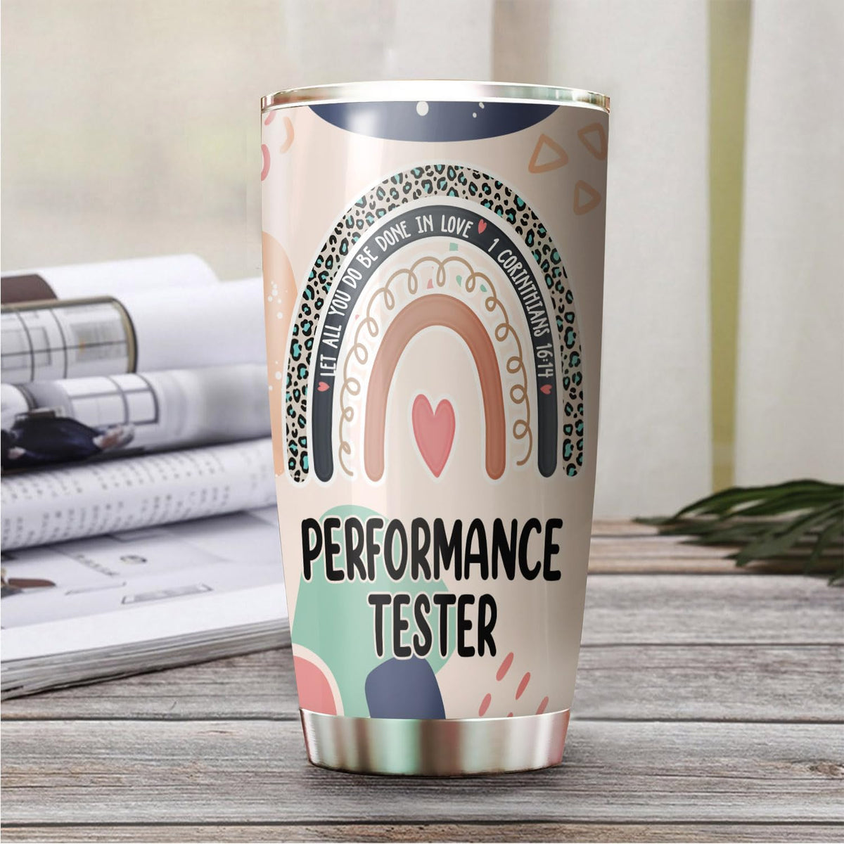 Let All You Do Be Done In Love Postal Clerk Tumbler Stainless Steel 20oz, Office Gifts Women Men Work Friends Coworker, Driking Coffee Cup For Birthday Christmas - Colors N