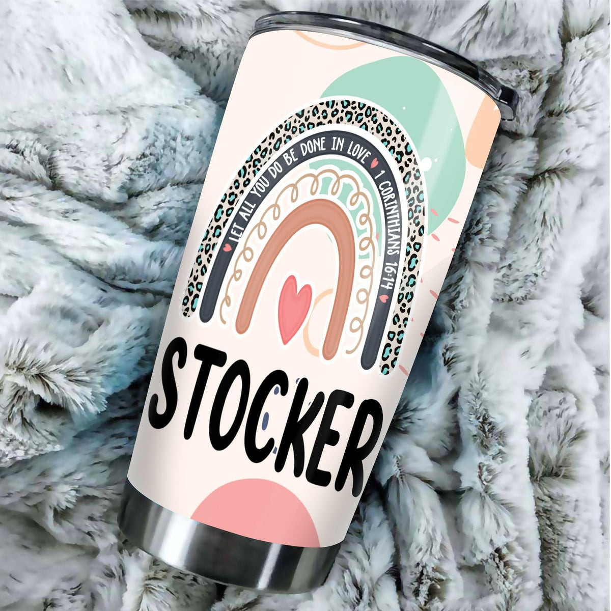 Let All You Do Be Done In Love Postal Clerk Tumbler Stainless Steel 20oz, Office Gifts Women Men Work Friends Coworker, Driking Coffee Cup For Birthday Christmas - Colors N