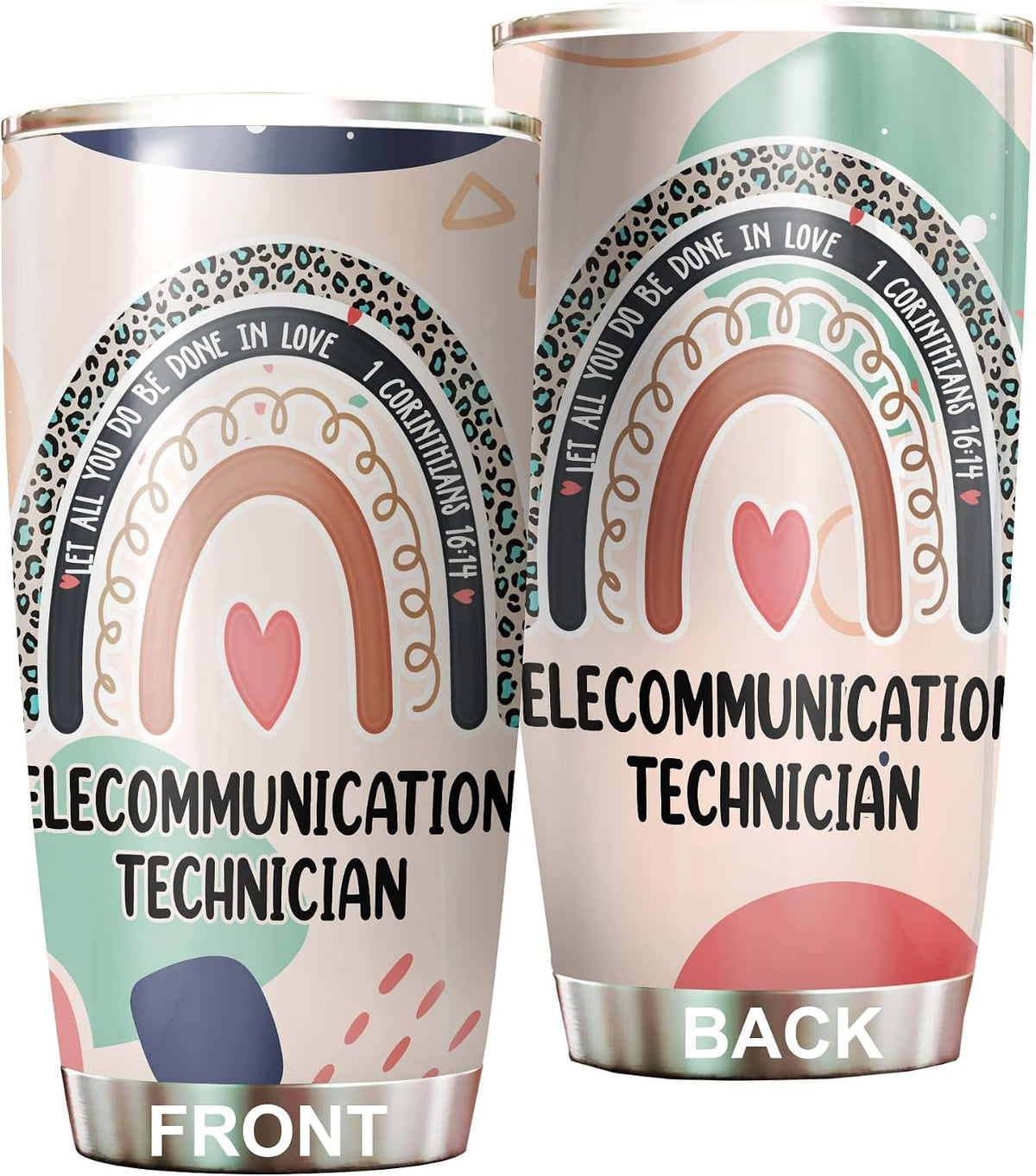 Let All You Do Be Done In Love Postal Clerk Tumbler Stainless Steel 20oz, Office Gifts Women Men Work Friends Coworker, Driking Coffee Cup For Birthday Christmas - Colors N
