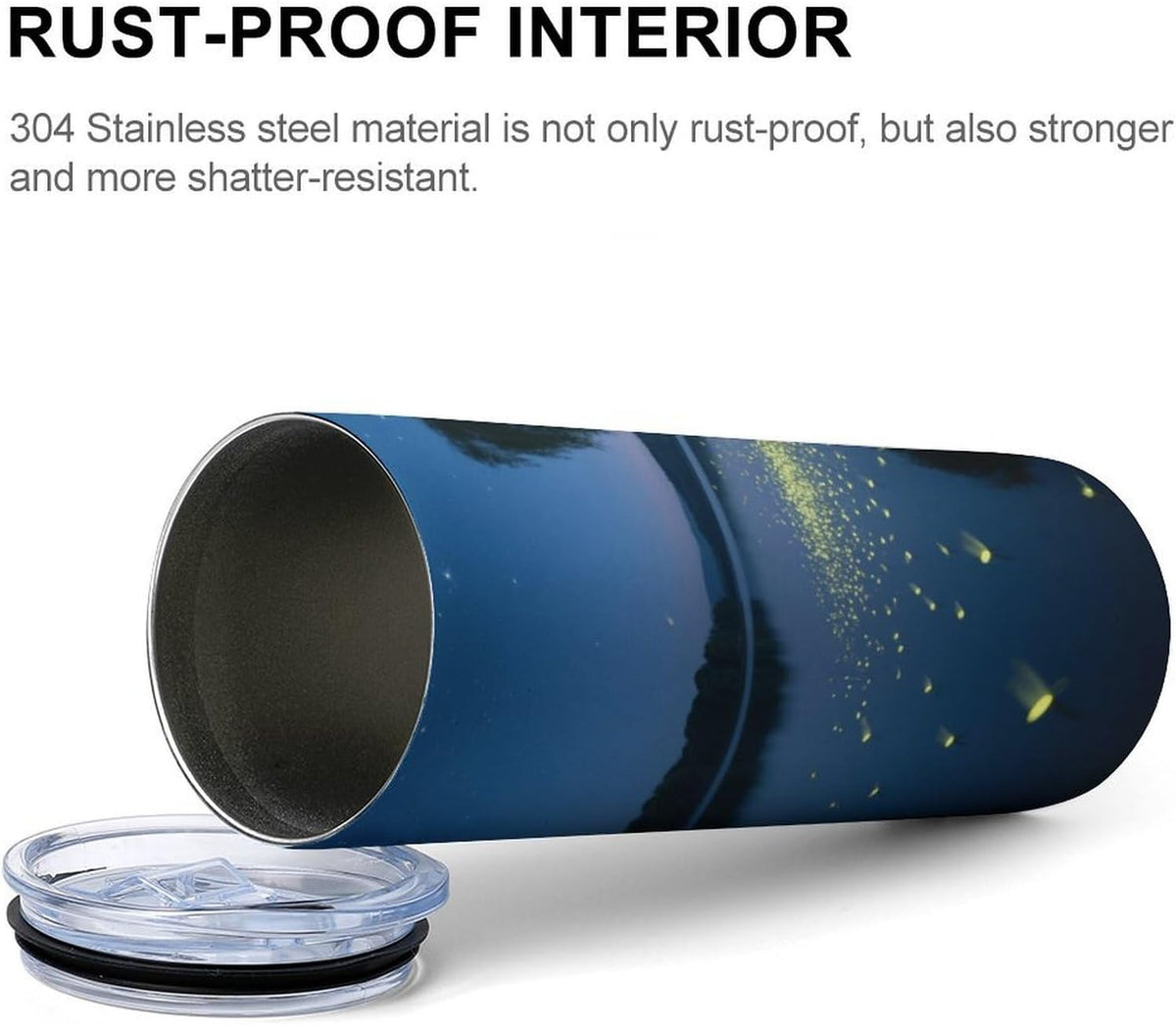 Firefly Lake Car Cup 20 Oz, Travel Coffee Tumbler - Leakproof Insulated,Reusable Water Bottle with Lid And Straw