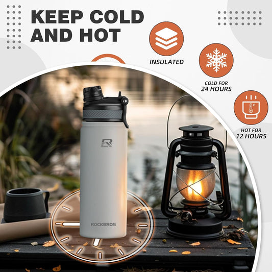 Insulated Water Bottle with Straw, Stainless Steel Sports Bottle