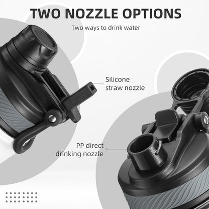 Insulated Water Bottle with Straw, Stainless Steel Sports Bottle