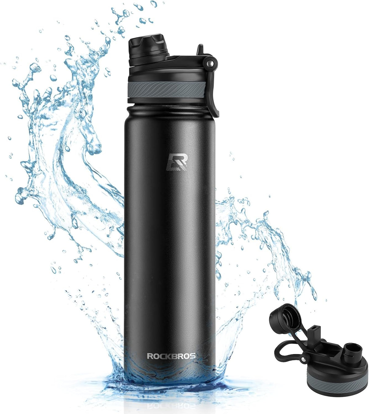 Insulated Water Bottle with Straw, Stainless Steel Sports Bottle