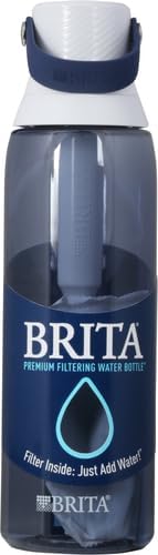 Hard-Sided Plastic Premium Filtering Water Bottle, BPA-Free, Reusable, Replaces 300 Plastic Water Bottles, Filter Lasts 2 Months or 40 Gallons, Includes 1 Filter, Sea Glass - 26 oz.