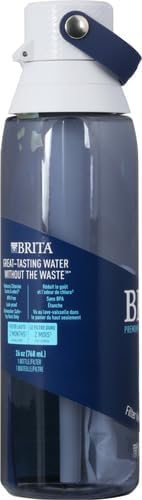 Hard-Sided Plastic Premium Filtering Water Bottle, BPA-Free, Reusable, Replaces 300 Plastic Water Bottles, Filter Lasts 2 Months or 40 Gallons, Includes 1 Filter, Sea Glass - 26 oz.