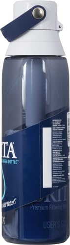 Hard-Sided Plastic Premium Filtering Water Bottle, BPA-Free, Reusable, Replaces 300 Plastic Water Bottles, Filter Lasts 2 Months or 40 Gallons, Includes 1 Filter, Sea Glass - 26 oz.