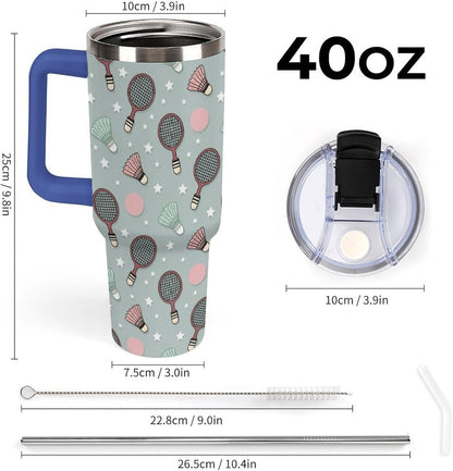 Leakproof Tumbler Vacuum Sealed Car Holder Friendly For Travel Simple Minimalist White Poppy Flower Pattern Coffee Mug Light Rose Red-style-27 - Colors H