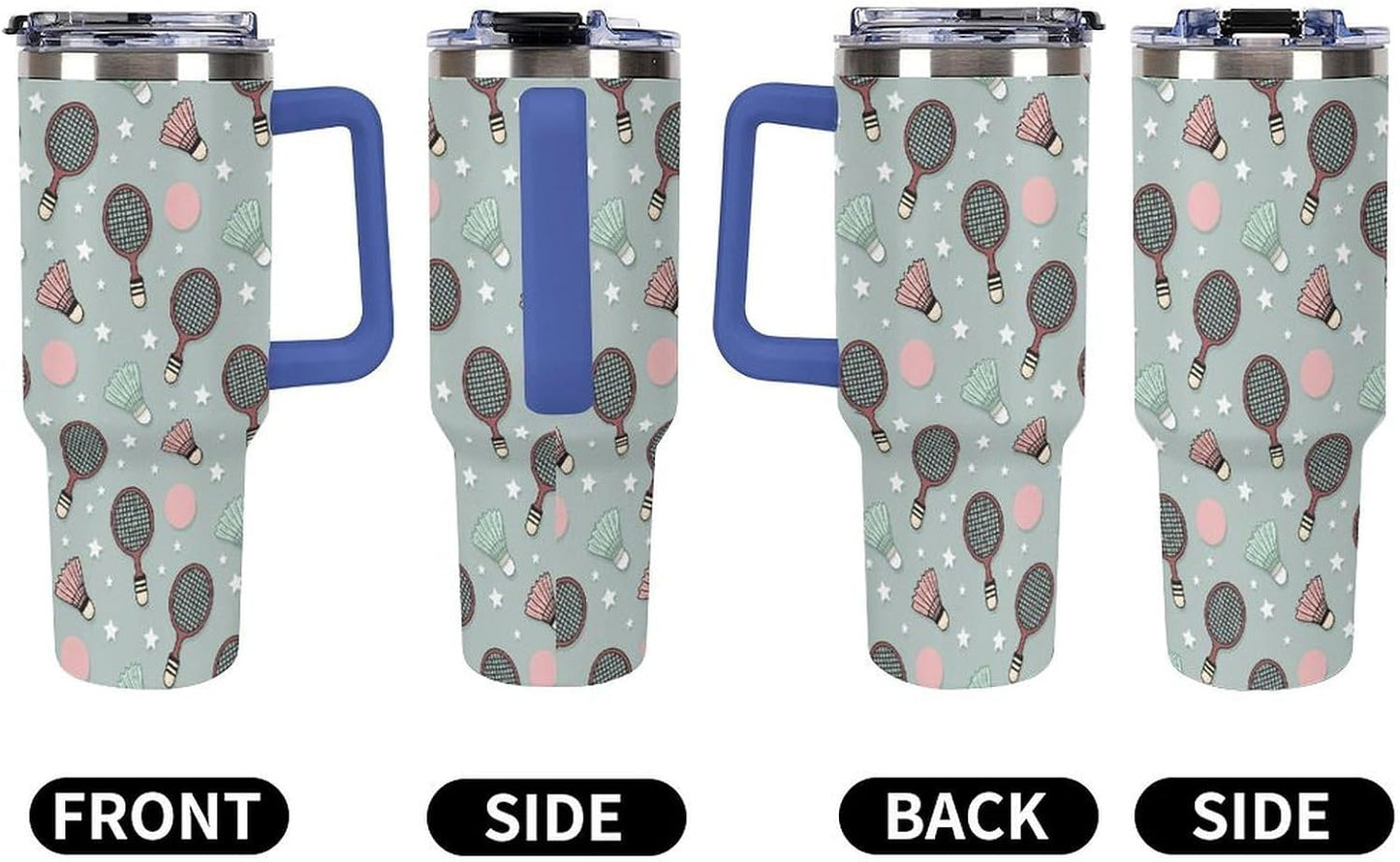 Leakproof Tumbler Vacuum Sealed Car Holder Friendly For Travel Simple Minimalist White Poppy Flower Pattern Coffee Mug Light Rose Red-style-27 - Colors H