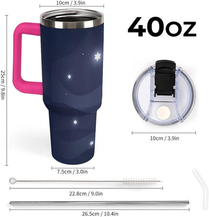 Leakproof Tumbler Vacuum Sealed Car Holder Friendly For Travel Simple Minimalist White Poppy Flower Pattern Coffee Mug Light Rose Red-style-27 - Colors H